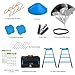 Agility Ladder Speed Training Equipment Set-2x 20ft Agility Ladder,12 Soccer Cones,4 Hurdles, Jump Rope, Running Parachute| Basketball Football Soccer Training Equipment for Kids Youth Adults (Green)