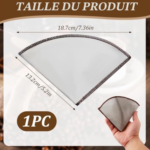 Filtre à Café Réutilisable, Taille 4, Filtre Permanent en Acier Inoxydable pour Cafetière Compatible avec Machines (HD7546/20) et Autres Machines à Café Filtre, Durable, Facile à Nettoyer, 8-12 Tasses – vue 2