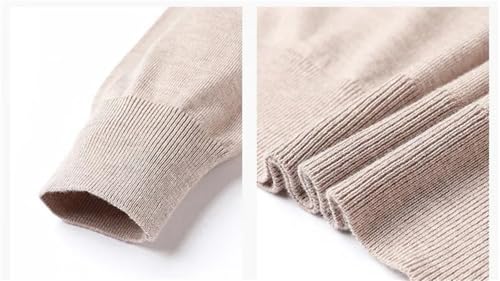 Dcvmvmn Men's Winter Solid Cashmere Slim Fit Warm Wool Knitted Pullovers Sweater Wine Red2