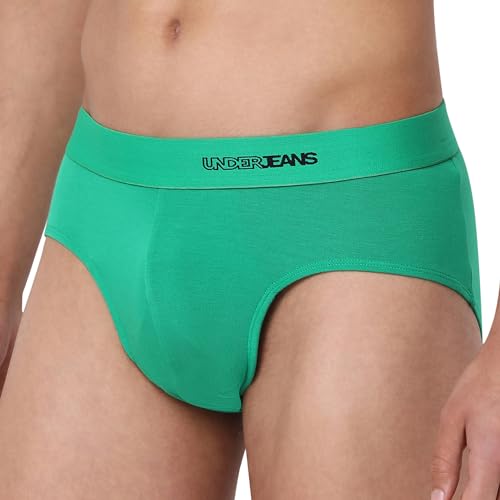 Image of Underjeans Men Premium Mid Grey Cotton Blend Regular Fit Brief