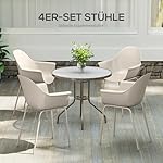 Outsunny Gartenstuhl Set 4-teilig Grau