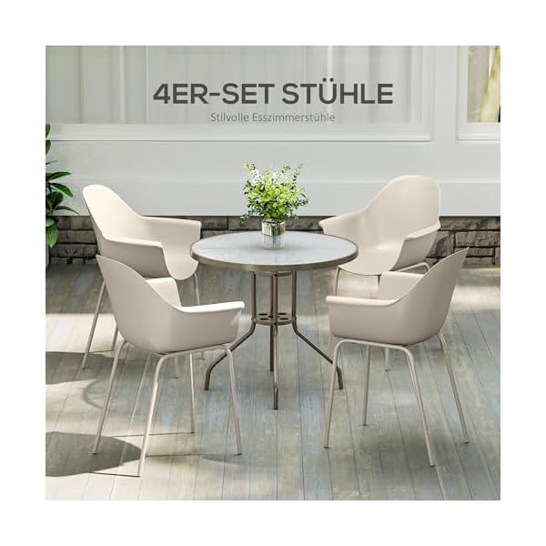 Outsunny Gartenstuhl Set 4-teilig Grau