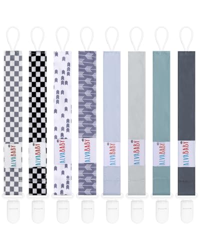 Image of ALVABABY Pacifier Clips 8 Pack Pacifier Binky Paci Holder Leashes for Teethers 8DP16A