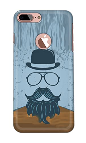 Image of PRINTFIDAA Mustache Beard and Hairstyle Hipster in Glasses Printed Designer Hard Case for iPhone 7 Plus Logo (5.5 inch) / iPhone 8 Plus Logo (5.5 inch), A1784, A1661, A1785 Back Cover -(e) RPM1002