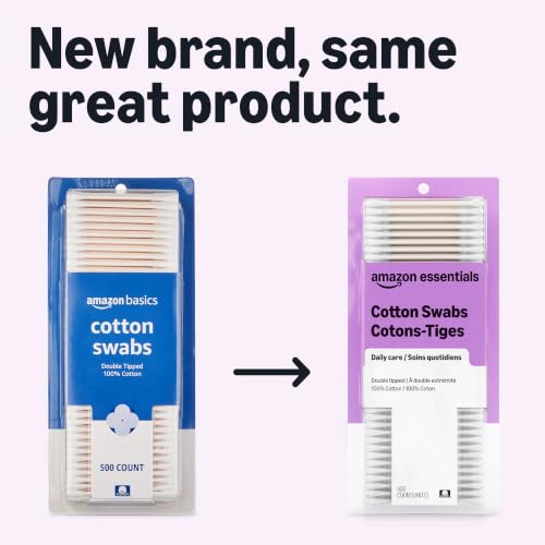 Image of Amazon Essentials Cotton Swabs, 500 Count (Previously Amazon Basics)