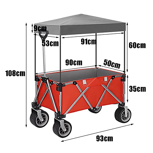 Garden Trolley Draagbare Campingtrolley Met Plafond, Opvouwbare Tuintrolley Voor Thuis, Afneembare En Wasbare Oxford… - Image 6