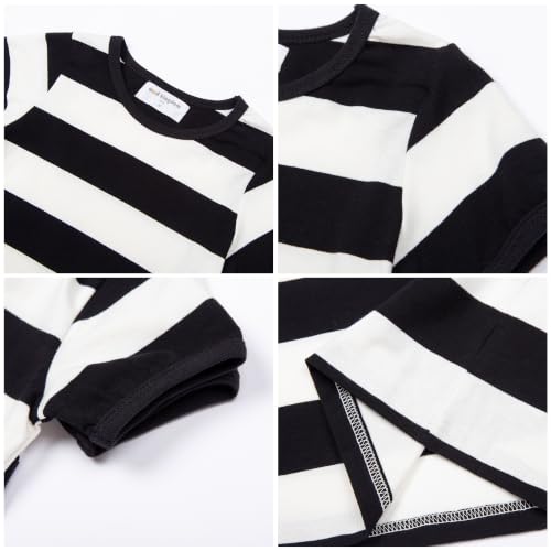 Image of Mud Kingdom Boys Girls T-Shirts Rainbow Stripe Cotton Unisex Top