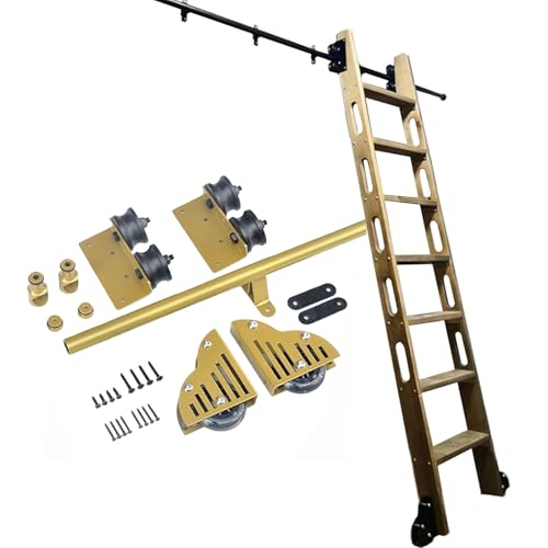 Kit échelle coulissante en acier pour bibliothèque et meuble de salon