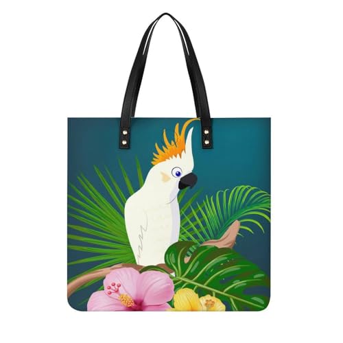 Sac à bandoulière Perroquet Blanc pour femmes le tote bag idéal en voyage et shopping