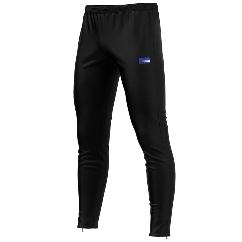 Pantalón de fútbol Cabo Verde transpirable con secado rápido negro