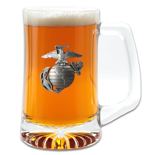 Indiana Metal Craft 14 Oz Beer Mug with US Marine Corps EGA Pewter Emblem