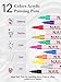 EBANKU 12 Colors Nail Art Pens Set, 3D 0.7MM Nail Polish Pens Quick-Drying Nail Art Acrylic Paint Nail Point Dotting Liner Pen Tools for Home & Salon Nail DIY