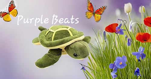 Image of Purple Beats Soft Toy Jungle Safari Zoo Series Animal Doll Plush Toy Stuffed Animal Plush Toys Girls Boys Gifts| Cuddle Friend for Cats, Dogs (SmallTurtle 40 Cm)