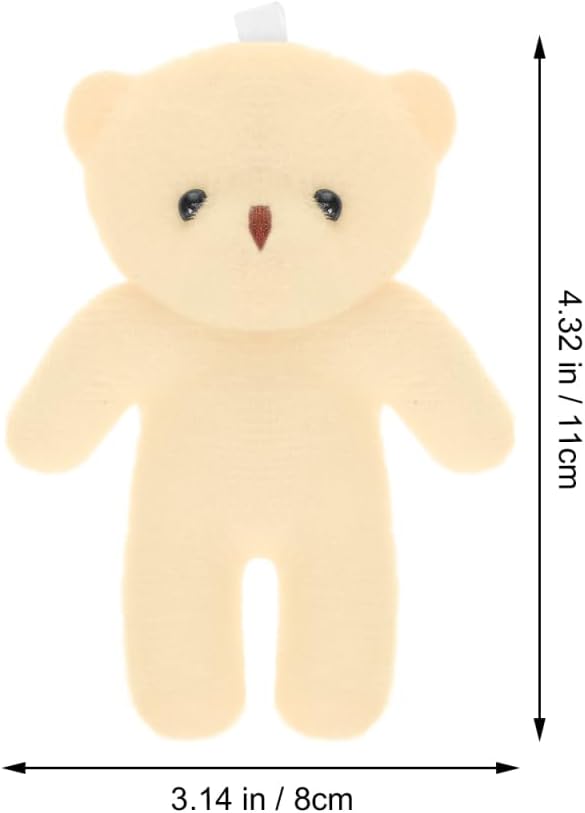 TOYANDONA Mini Bear Doll Keychain Pendant Lightweight Compact Bear Decor for DIY Bag Accessories Durable Small Plush Ornament for Party Favors and Everyday Use