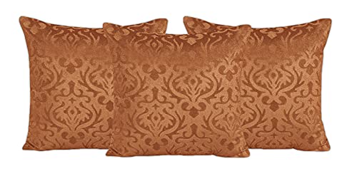 Image of Home Sajja Premium Velvet Diwan Sets - 1 Diwaan Sheet,2pc Bolster Cover with Dori,3pc Cushion Covers (6 Pieces Set) Camel Color