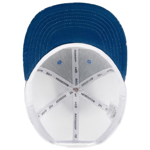Image of BASSDASH Flat Brim Trucker Cap Adjustable Snapback Hat Mesh Back for Men Women