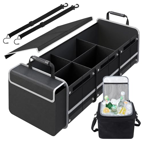 Snuopfy Car Trunk Organizer,115L Heavy Duty Collapsible Trunk Storage, with Insulated Leakproof...