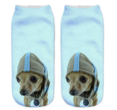 Inf-way 3D Print Casual Socks, Unisex Ankle Socks for Gift Party (Dogs 8 Pairs)4