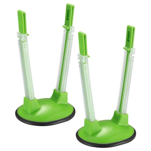 2 Pcs Baggy Racks, Adjustable Sandwich Bag Stand Holders, Food Storage Bags Clips Stands, Plastic Reusable Freezer Bag Racks Holders - Green (2)