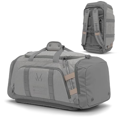 MONARC 40L Duffel Backpack, Recycled Materials, Carry-on with Shoe Compartment, 17” Laptop Sleeve, Water Resistant, Lockable Zippers, Gym Bag
