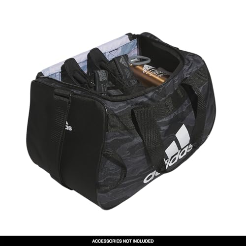 Image of adidas Power Gym Bag - Lightweight Small Duffel, Essential Camo Black /Black /White /Diablo, OSFA