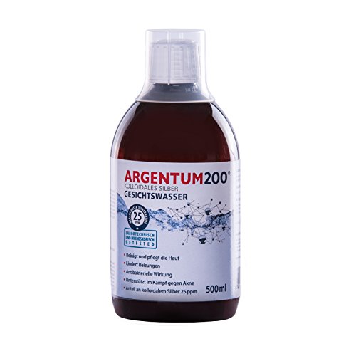 Preisvergleich Produktbild Kolloidales Silber 25ppm / Antibakterielles Gesichtswasser in 500ml Flasche / Reinigt Ihre Haut, unterstützt gegen Akne und lindert Reizungen