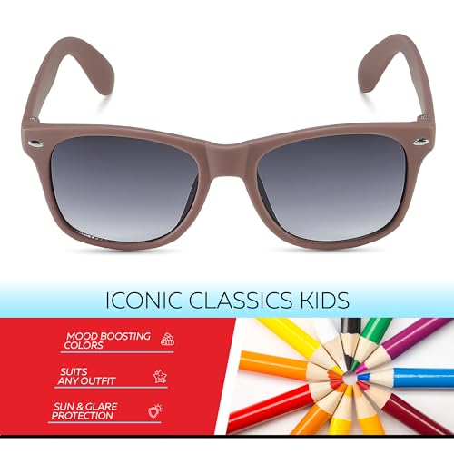 Image of Retro Rewind Kids Sunglasses for Boys Girls Age 3-12 - Shatterproof UV400 Toddler Children Sun Glasses