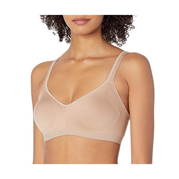 Warner's womens Easy Does It Underarm Smoothing With Seamless Stretch Wireless Lightly Lined Comfort Rm3911a Bra, Toasted Almond, Medium US