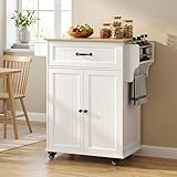 Blishom Carrello da cucina mobile, con isola cucina, cassetti e...