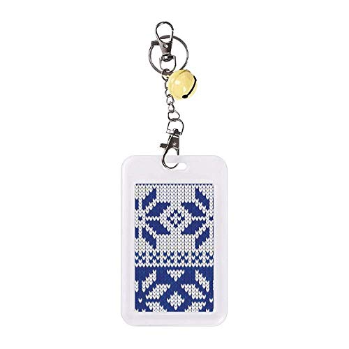 Funda de tarjeta de crédito rígida amarilla con copo de nieve y campana
