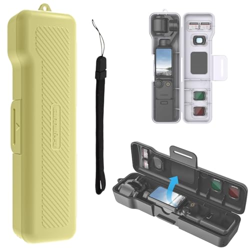 Taoricup DJI Osmo Pocket 4 �Ή� �ی�P�[�X ���[�{�b�N�X ���[�V�F�� DJI Osmo Pocket 4 �Ή� �A�N�Z�T���[ �t�B���^�[��SD�J�[�h���[�\ ���E�J�� (Green)
