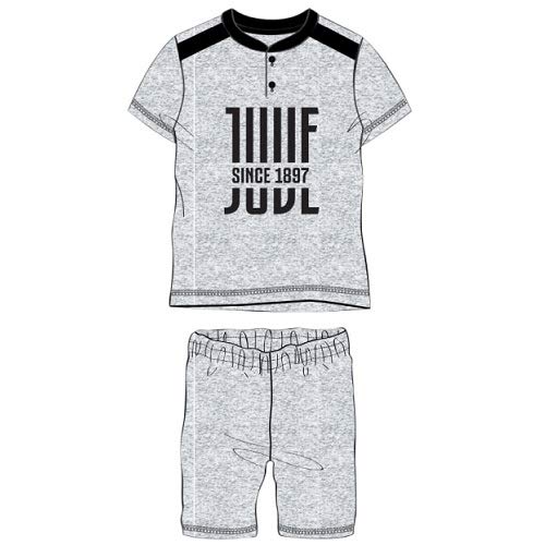 Juventus F.C - Pijama corto de manga corta + pantalones cortos de producto oficial Juve para niño (gris melange, 6 años)
