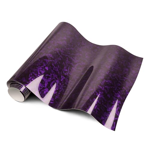 Image of LYPUMSO Forged Carbon Fiber Vinyl Wrap, Gloss Purple Car Vinyl Wrap Roll with 2PCS Installation Tool Kits, Self-Adhesive DIY Decal Sticker Film Sheet for Auto Motorcycle with Air Release (1ft x3.5ft)