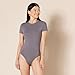 Amazon Essentials Women's Short Sleeve Stretch Cotton Jersey Slim-Fit T-Shirt Bodysuit, Pack of 2, Black/Grey, Large