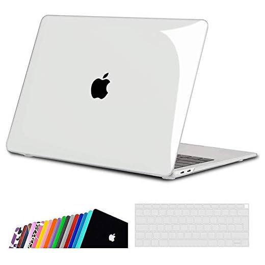 iNeseon Funda para MacBook Air 13 (A2337 M1/ A2179/ A1932), Delgado Carcasa Case Duro y Cubierta del Teclado para 2020 2019 2018 MacBook Air 13 Pulgadas con Touch ID, Cristal Transparente