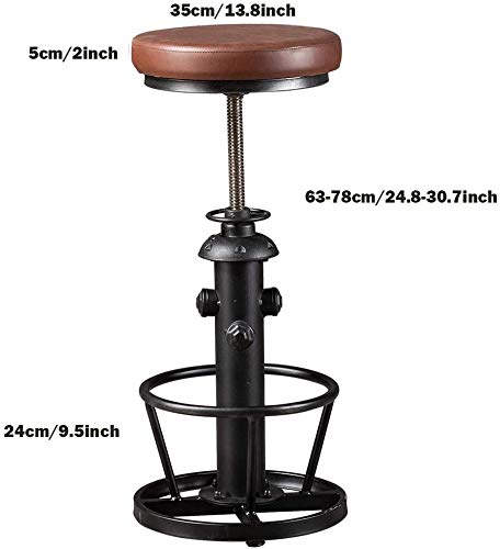 Bokkolik Farmhouse Bar Set Includes Farmhouse Bar Table(38.6-44.4Inch) And Set Of 2 Industrial Bar Stools Swivel Pu Seat (24-30Inch) Fire Hydrant Design Height Adjustable #TOP2