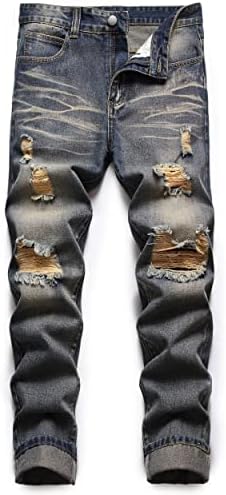 Homllyer Ripped Jeans for Men,Mens Slim Straight Fit Denim Jeans（9312，28）