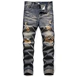 Homllyer Ripped Jeans for Men,Mens Slim Straight Fit Denim Jeans（9312，28）