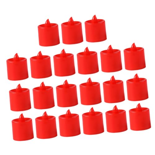 Velas rojas sin llama temporizador VALICLUD pack de 20 velas de plástico decorativas sin goteo