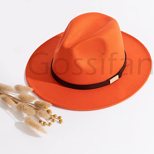 Image of Fedora Hats for Men Wide Brim Panama Hat with Classic Belt
