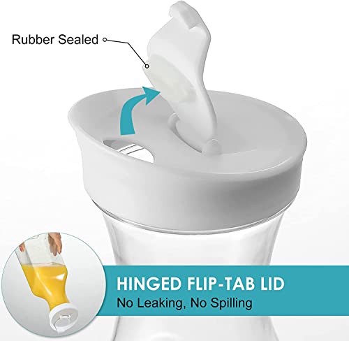 image for NETANY Plastic 8 PACK Large 50 Oz Water Carafe with Flip Top Lid, Squa