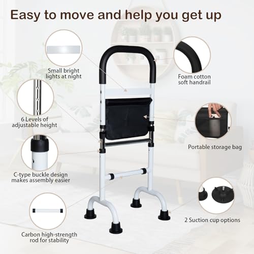Adjustable Stand Assist Aid for Elderly, Couch Stand Assist with Night Light and Two Sets of Bases, Mobility Aids for Elderly Adults and Others Who Need Extra Help, Can Withstand 300 Pounds - Image 4