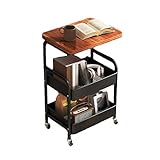 キッチンワゴン キャスター付きワゴン 3段 全体耐荷重45kg 幅44×奥行30×高さ77cm 移動が容易 バスケットトローリー メッシュタイプ キャスター付き 収納ワゴン組立品 (幅44×奥行30×高さ77cm)