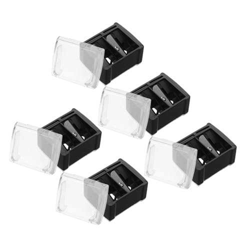 Beavorty 5pc Dual Hole Makeup Pencil Sharpener Portable Eyebrow Sharpener for Lip Liner Eyeliner Portable Handheld Tool for Women School Office