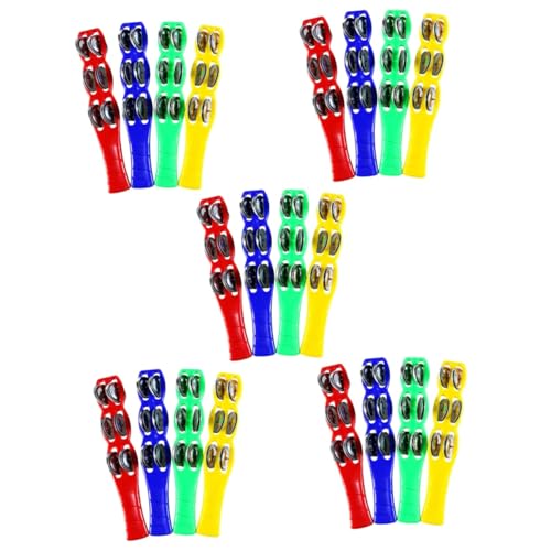 COSMEVIVI 20個 流嶺ボード消しゴム 楽器 キッズジングルスティック ウクレレ 子供用ジングルスティック タンバリンスティック 幼児用ジングルスティック pp、ステンレス鋼