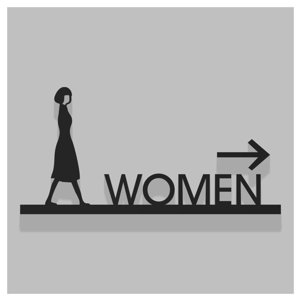 3D Mannen En Vrouwen Toilet Pijl Tekens - Zwarte