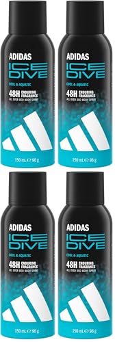ADIDAS Fragrance Ice Dive Deo Body Spray 150 ML (Paquete de 4)
