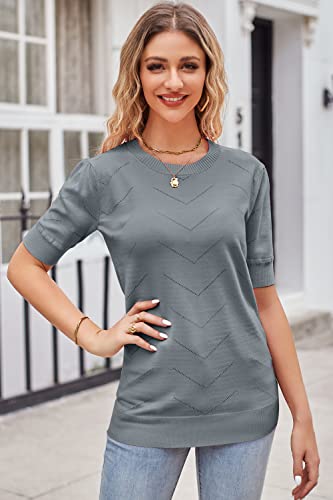 Image of Newshows Women's Sweater Short Sleeve Summer Fall Casual Business Shirts