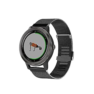 Rosok 22MM Ersatz Armband Kompatibel mit Garmin vivoactive 4/Garmin Venu 2, Mesh Gewebte Edelstahl Metall Uhrenarmband Ersatzband für Garmin vivoactive 4/Garmin Venu 2 – Schwarz