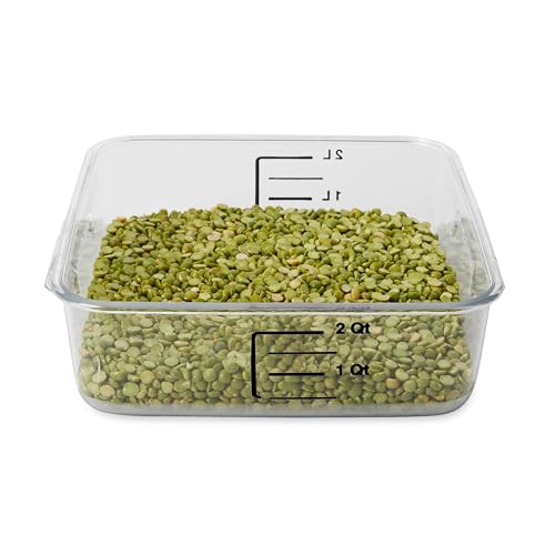 Image of Rubbermaid Commercial Products, Space Saving Square Food Storage Container, 2 Quart, Clear, for Kitchen /Sous Vide /Meal Prep